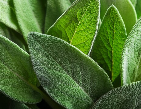 clary sage natural green leaves macro background