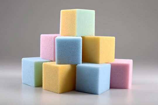 pyramid of colorful cubes