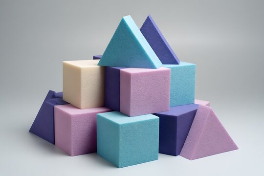 pyramid of colorful cubes