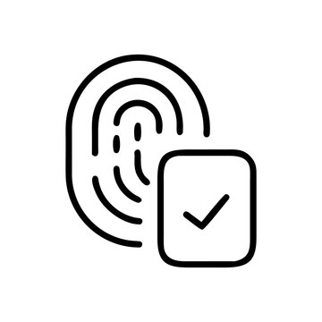 Fingerprint scanner icon for secure access and verification outline.