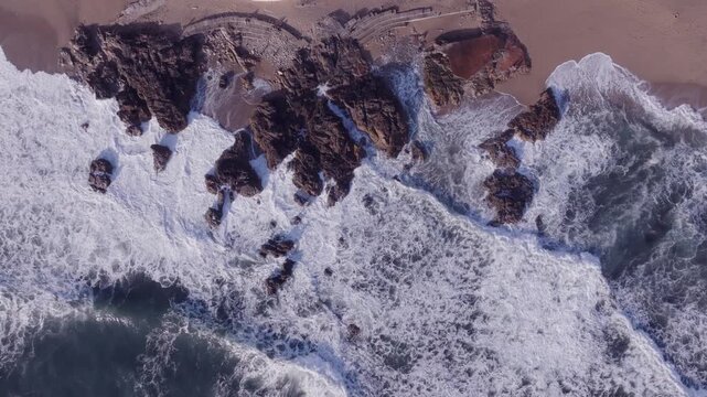 Aerial View of Porto&rsquo;s Atlantic Coastline, Portugal