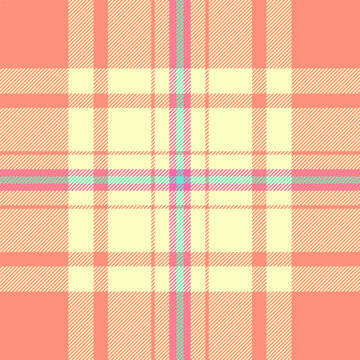 Worldwide seamless background plaid, mat tartan texture vector. Pajamas check textile pattern fabric in red and light colors.