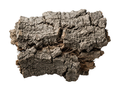 Rough cork bark png Textured cork material cutout Natural tree bark png Thick cork piece cutout isolated transparent background image