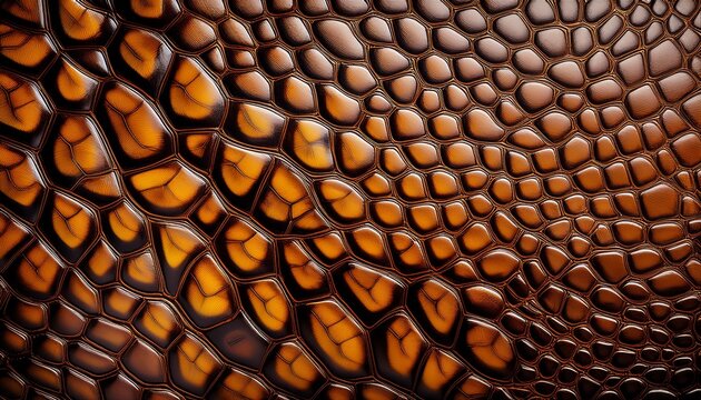 close up background texture of a tortoiseshell tortoise shell pattern in shades of brown and golden