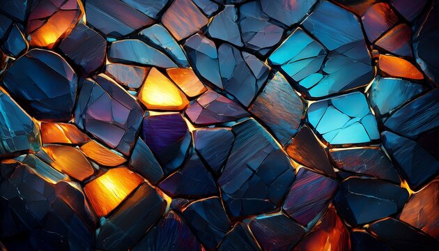 abstrak mozaic color of stone in drakness ai generative