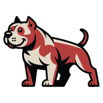 Athletic muscle pitbull dog vector illustration with strong body style suitable for mascot and competitive themes