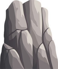 Detailed natural rock cliff formation with rugged stone textures in a clean, modern style. Ideal for landscape, geology, outdoor, adventure, game, and nature themed creative projects © Aikin