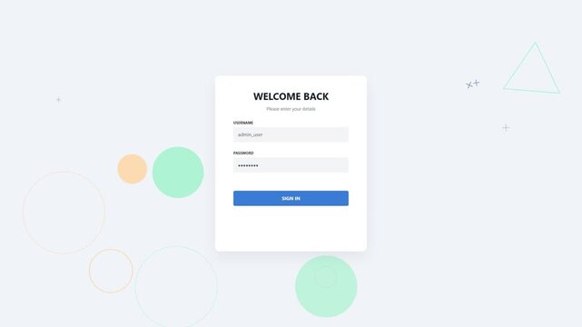 Welcome back login interface web form animation