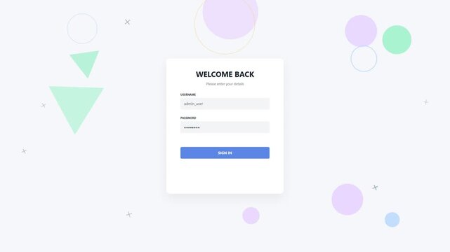 Welcome back login form interface design