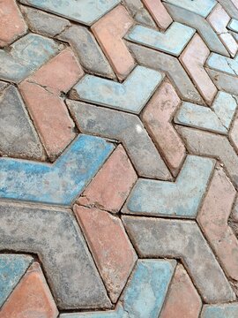 Colorful paving blocks pattern