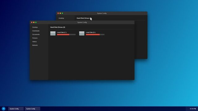 Retro operating system interface motion graphic on green screen background