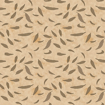 Pressed Eucalyptus Leaves on Antique Parchment Seamless Pattern. Victorian Eucalyptus Herbarium Collection Blender Pattern.