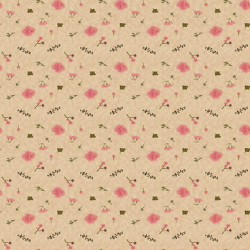Eucalyptus Blossoms & Seed Pods Toss Seamless pattern. Victorian Eucalyptus Herbarium Collection Blender Pattern.