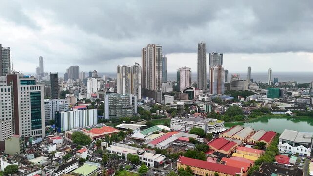A dynamic hyperlapse capturing Colombo&rsquo;s bustling cityscape, modern skyline, waterfront and fast-moving urban life.