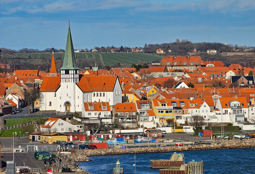 Wonderful views of the town of Rone on Bornholm, including panoramic shots and close-ups, taken on a beautiful day