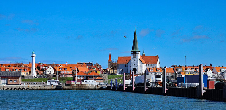 Wonderful views of the town of Rone on Bornholm, including panoramic shots and close-ups, taken on a beautiful day