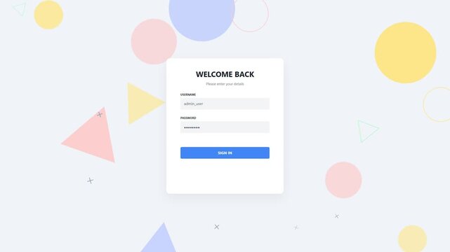 Welcome back login interface screen design