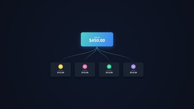 Financial distribution infographic showing budget allocation and expenses