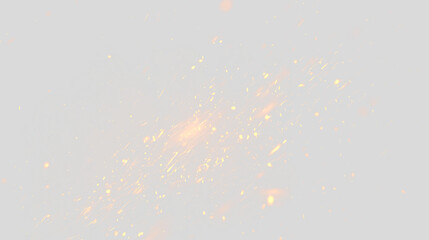 Sparks and smoldering coals rising from a fire with a transparent background showing movement and energy © denzelll