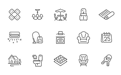 Fototapeta premium Collection of home improvement and service icons for design