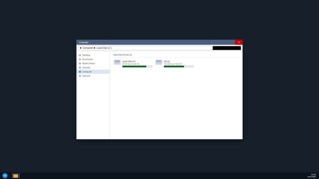Computer file explorer window showing drive storage