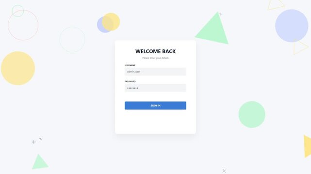 Welcome back login screen user interface design