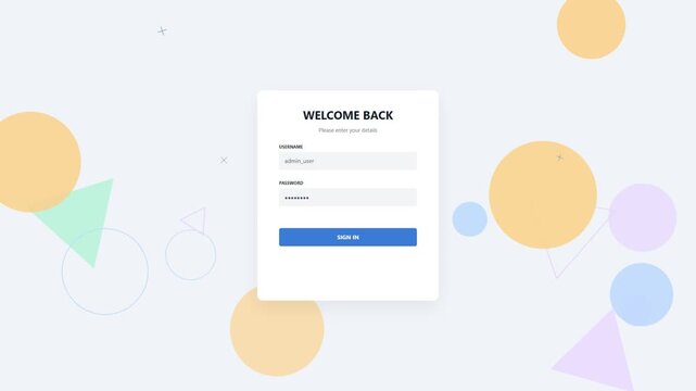 Modern login form interface for website access