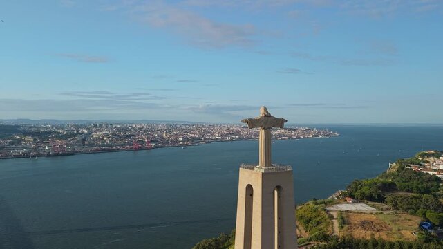 Cristo Rei Monument Overlooking Lisbon and Tagus River