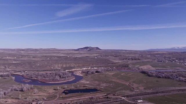 Aerial View of an Arid Plain Landscape, Craig, Colorado