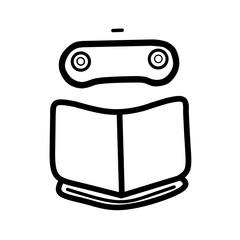 Naklejka premium Cute Smart Speaker Robot Line Art