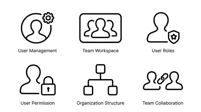 Business Management and Team Collaboration Icon Set