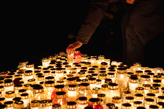 Candlelit cemetery vigil for All Saints Day remembrance