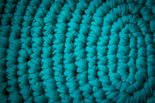 Puntos de crochet color turquesa