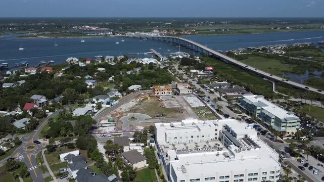 Vilano beach buildings looking towards the bridge