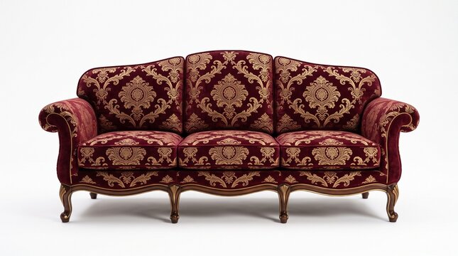 red sofa isolated on white