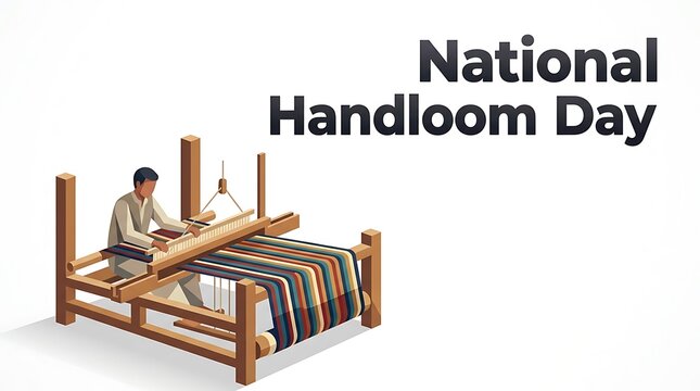 National Handloom Day Celebration with Traditional Weaver at Work.