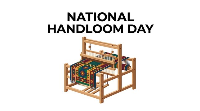 National Handloom Day Celebration with Traditional Weaving Loom.