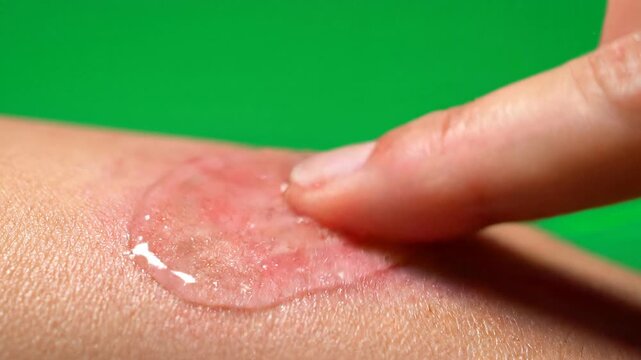 A Person Applying Soothing Transparent Gel onto Irritated Skin to Help Reduce Redness and Inflammation
