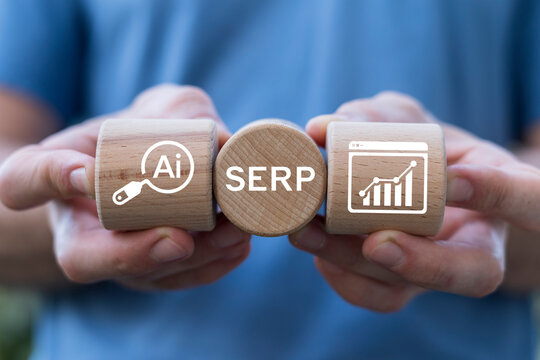 Concept of SERP Search Engine Results Page. Search Engine Results Page Web Optimization Marketing Technology.
