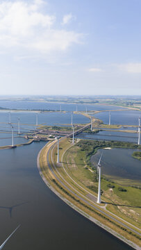 Aerial view of the Philipsdam in the Dutch Delta Works
