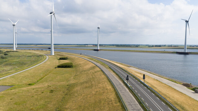 Aerial perspective of the Philipsdam in Zeeland