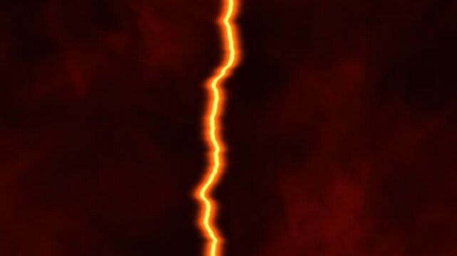 Cinematic 4K seamless looping animation of a glowing crimson molten rift in a dark obsidian ground, venting thick volcanic smoke and intense infernal fire from a deep hellish crack.