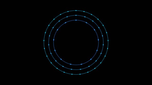 Luminous Purple and Cyan Arcane Summoning Circle with Glowing Mystical Runes Spinning in a Seamless 4K Loop Animation on a Dark Pitch Black Background for Fantasy Visuals
