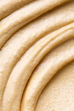 Creamy classic hummus texture close-up