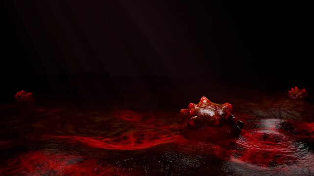 Tumor Angiogenesis Showing Cancer Cell Creating New Blood Vessel Networks to Support Growth Invasion and Metastatic Progression Within Diseased Tissue Microenvironment 3D Rendering
