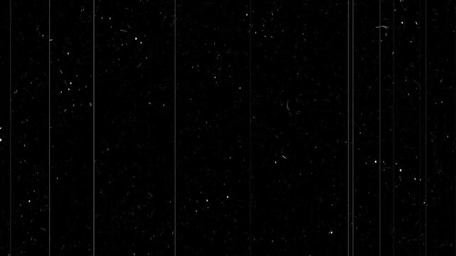 Movie reel effect with dusty frame edges, rolling flicker, subtle film burn flashes, authentic grain texture, seamless cinematic overlay for creative video editing, black screen background. 4k