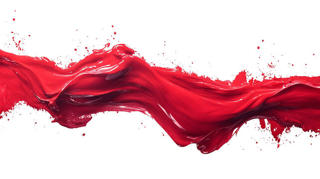 A dynamic splash of flowing red, resembling liquid, against a black background