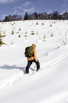 Splitboard touring in Japan powder snow backcountry