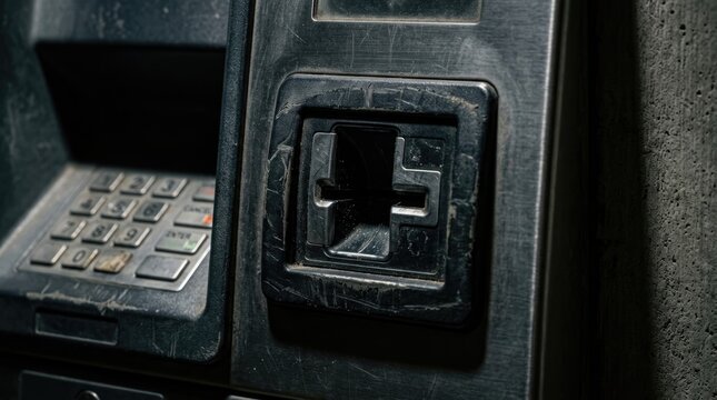 Close Up Of A Dark Security Panel Or ATM Interface