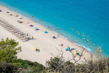 Obraz premium Panoramic View of the Coastline of Lefkada, Greece